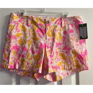 NWT Lilly Pulitzer Pink and Yellow Floral Callahan Women's Shorts Size 8